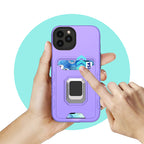 Square Ring Stand with Card Slot Hybrid Case for iPhone 13 Pro Max